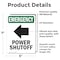 Signmission Power Shutoff (Left Arrow) With Symbol, 5 in W x Rectangle, Vinyl Decal OS-2PACK-EM-D-57-V-10525 - alternate 6